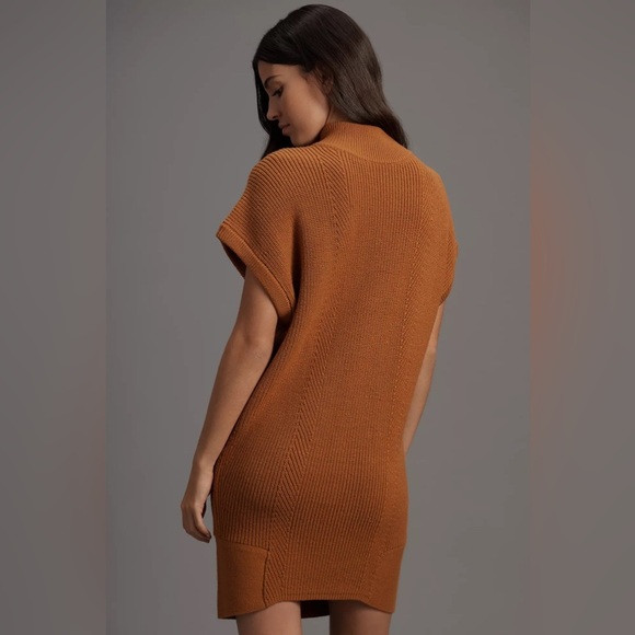 NWT! Anthropologie Short-Sleeve Mock-Neck Sweater Mini Dress - Multiple Sizes☂️ - Picture 2 of 11